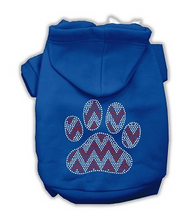 Load image into Gallery viewer, Candy Cane Chevron Paw Rhinestone Dog Hoodie