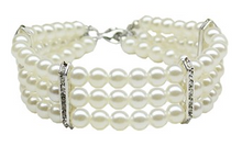 Load image into Gallery viewer, Three Row Pearl Necklace